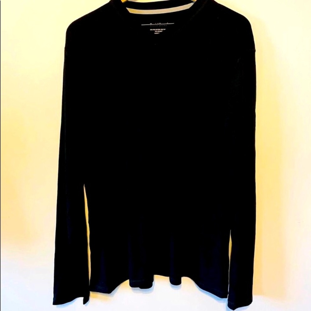 NWT Cuddl Duds XL Mens Black V-Neck Long Sleeve Lounge Sleep Wear Shirt Top